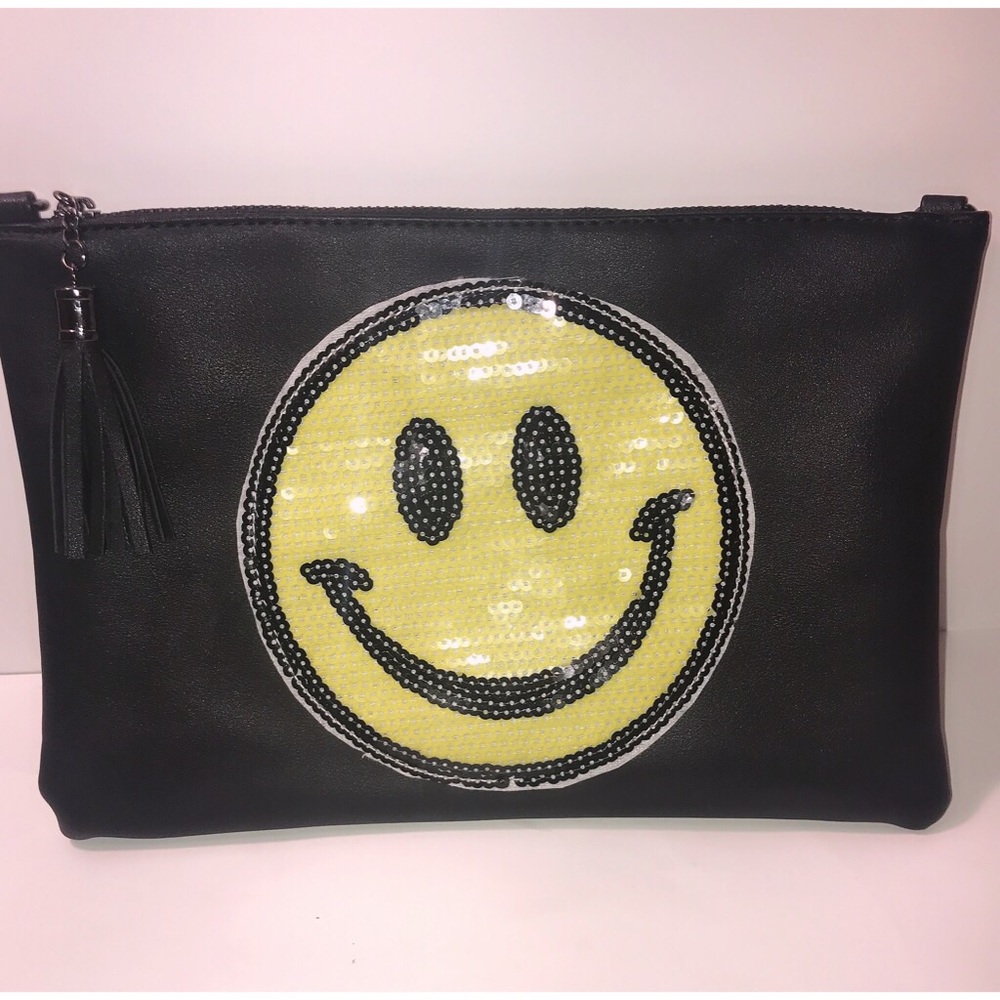 Cute smiley emoji clutch bag